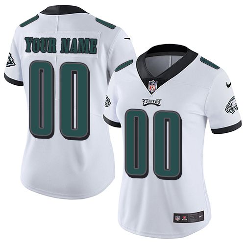 2019 NFL Women Nike Philadelphia Eagles Road White Customized Vapor jersey->customized nfl jersey->Custom Jersey